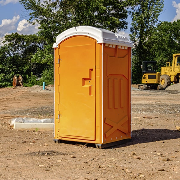 can i customize the exterior of the porta potties with my event logo or branding in Finley